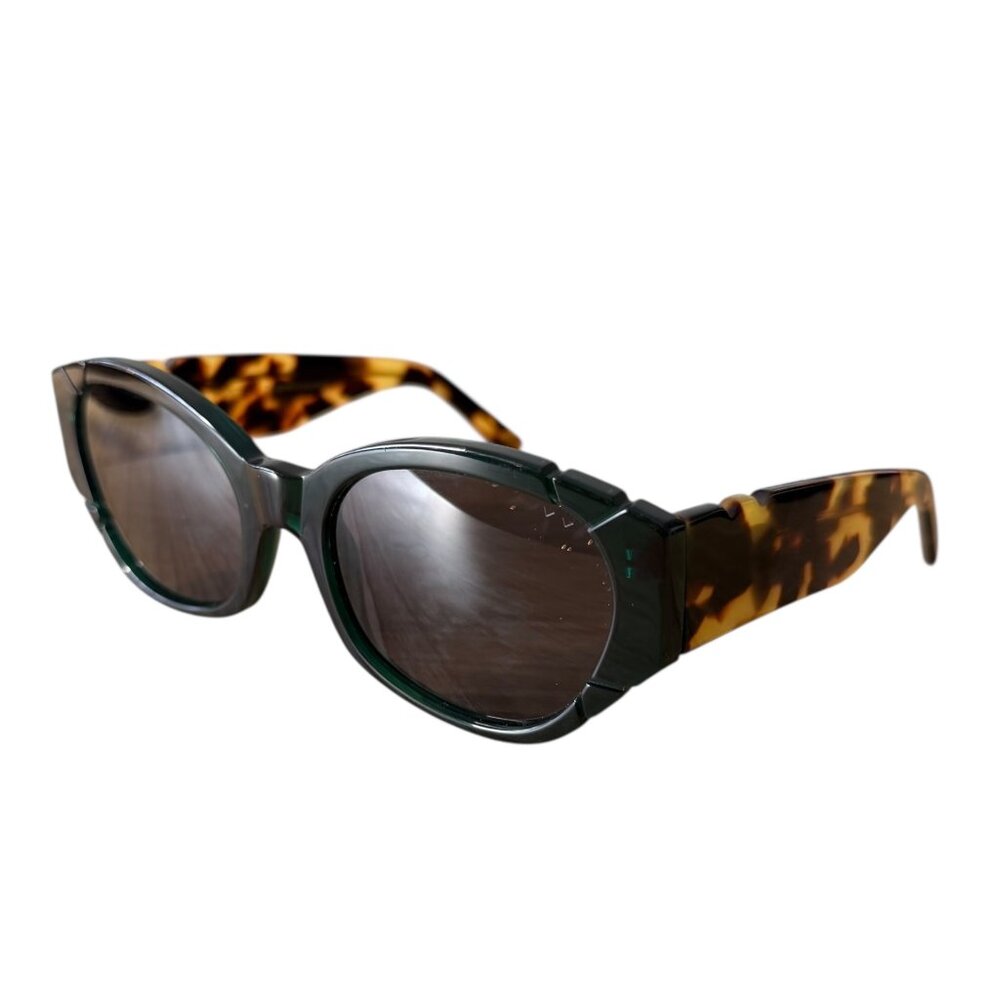 Pared Eyewear x‎ Anthropologie Diamonds Pearls Oval Sunglasses Green Tortoise